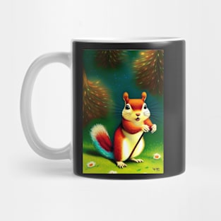 CHRISTMAS SQUIRREL WITH HIS WALKING STICK PRESENT Mug